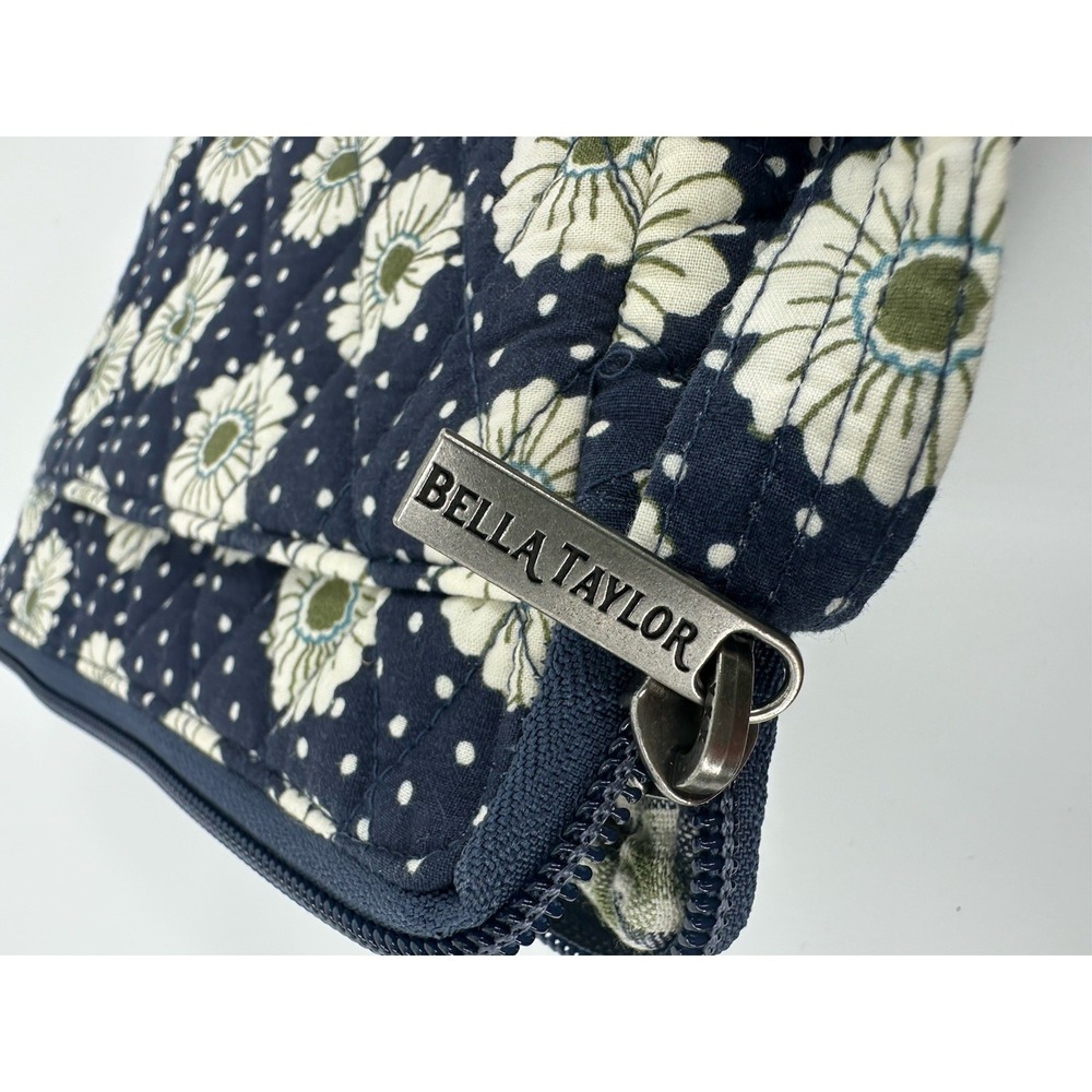 Bella Taylor Mini Crossbody Bag Purse Blue Daisy Cotton ID Card Adjustable Strap - Picture 13 of 16